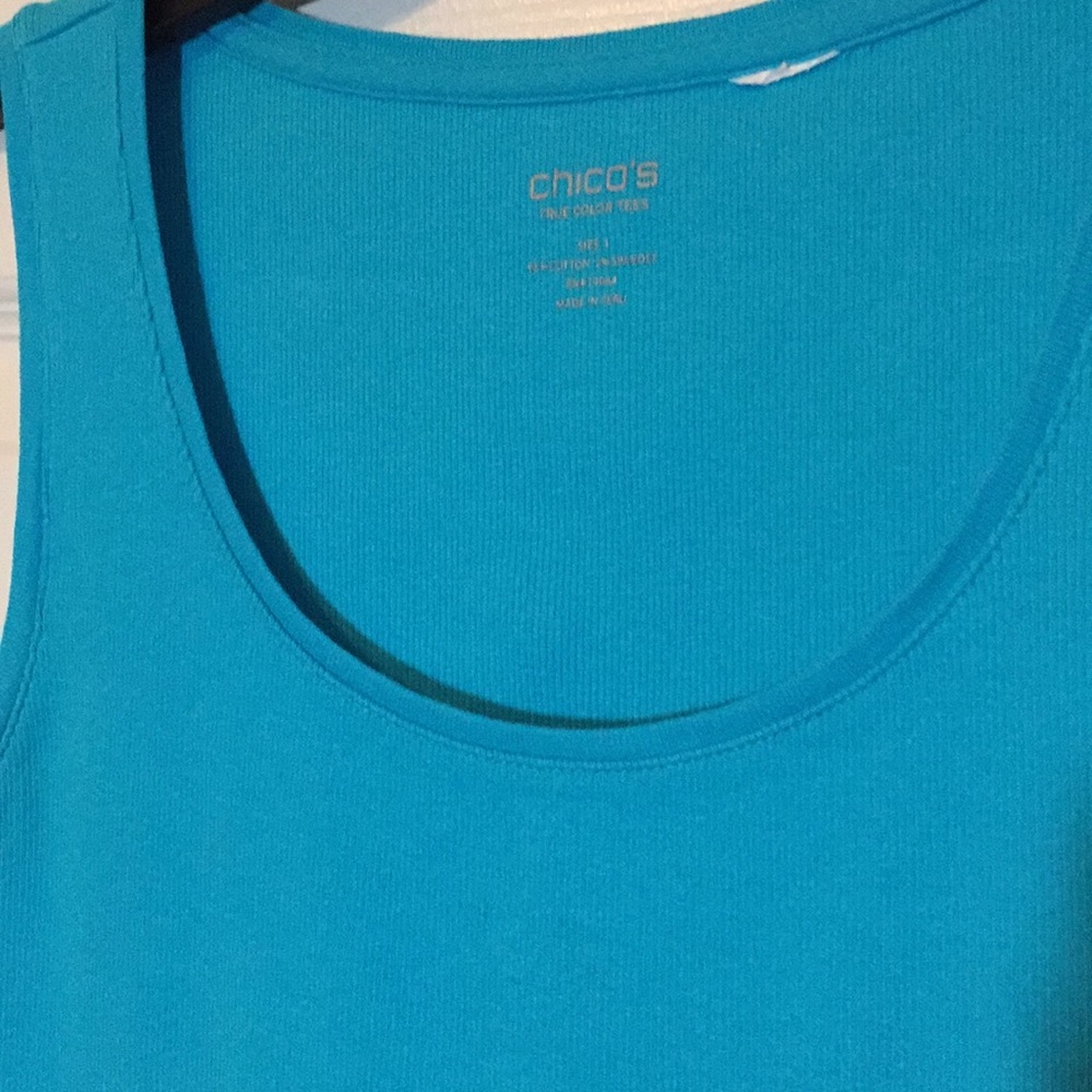Chico’s Aqua Jacket and Tank Size M - Picture 7 of 7